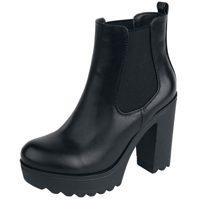 bottines noire talon carré