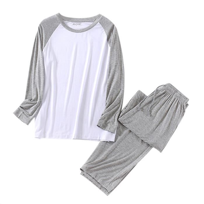Pyjama Homme Style Kimono Japonais - Tissu Jacquard, Confortable, Poches, Pour Détente Maison - 12