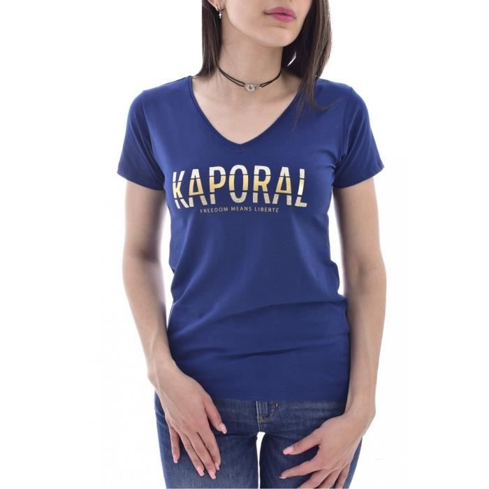 Tee shirt stretch à gros logo pailleté - Kaporal - Femme