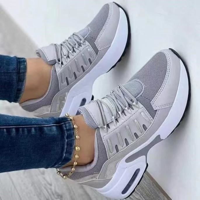 Baskets basses en mesh - Gris clair