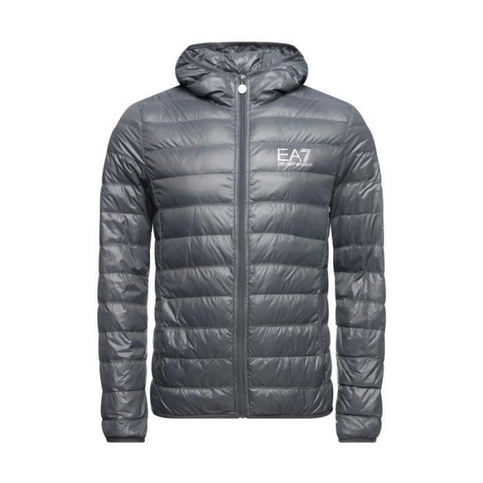 Doudoune Homme EA7 Emporio Armani Gris Fermeture par zip Col a capuche 100 polyamide Gris Cdiscount Pret a Porter