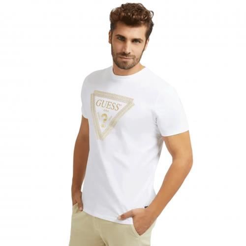 T shirt GUESS homme BLANC Blanc Cdiscount Pret a Porter