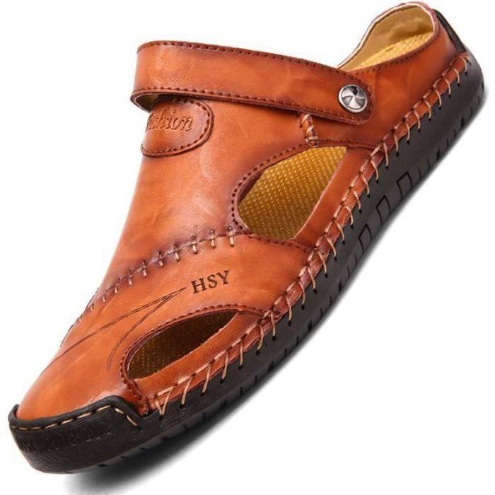 Femmes Hommes Sabots Mules Antidérapants Cuir Pantoufles Chaussures de