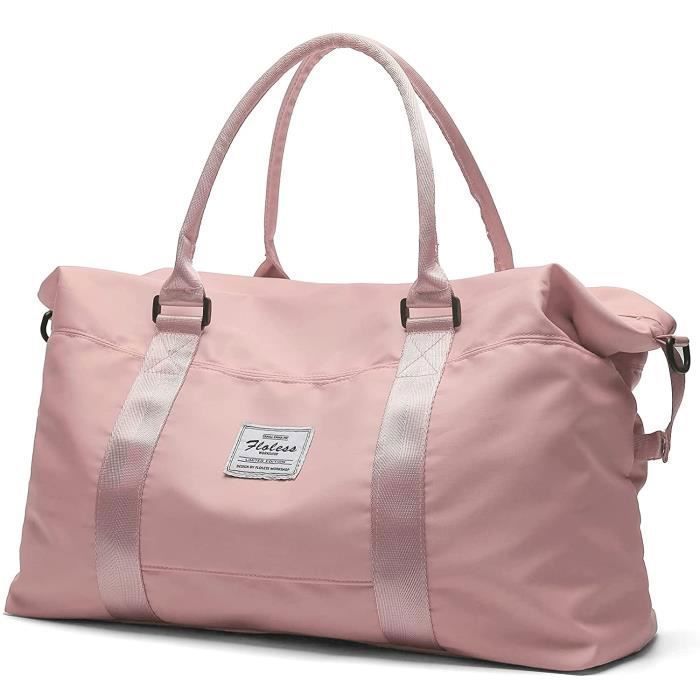Sac de sport de voyage, sac de week-end, sac de nuit pour femme, sac de  sport imperméable, sac d'hôpital avec bandoulière, rose, tendance.