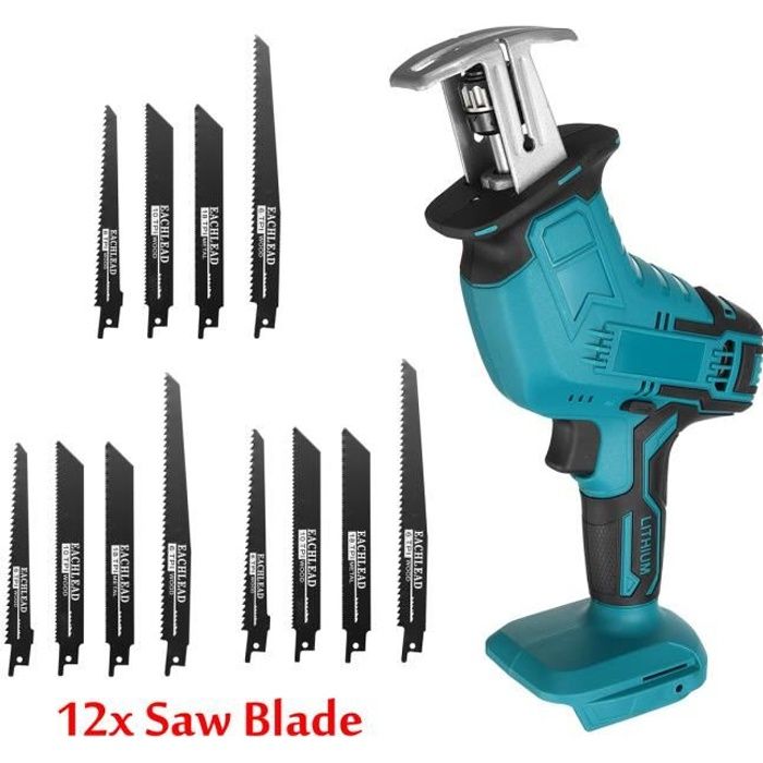 Scie Sabre Sans Fil, Scie Alternative Électrique Avec 4 Lames, Scie Boucher Electrique Compatible Avec Makita 18V, Vitesse Variable Scie