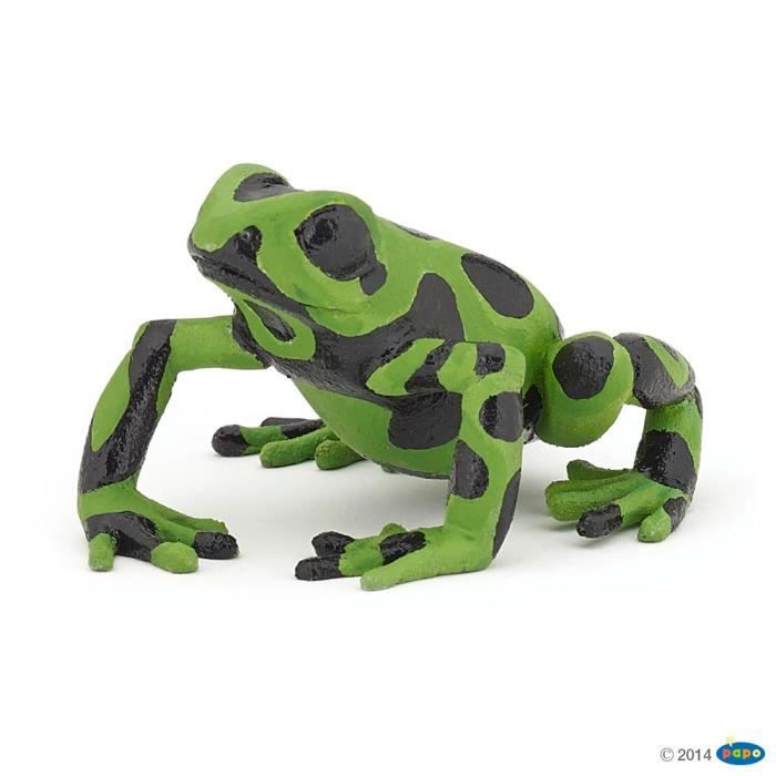 figurine grenouille equatoriale verte - papo - bébé 3 ans - intérieur - mixte - verte et noire