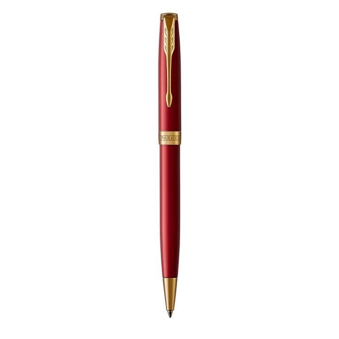 PARKER Sonnet stylo bille, laque rouge, attributs dorés, Recharge