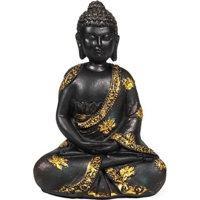 Statue en résine noire Bouddha 15 cm 