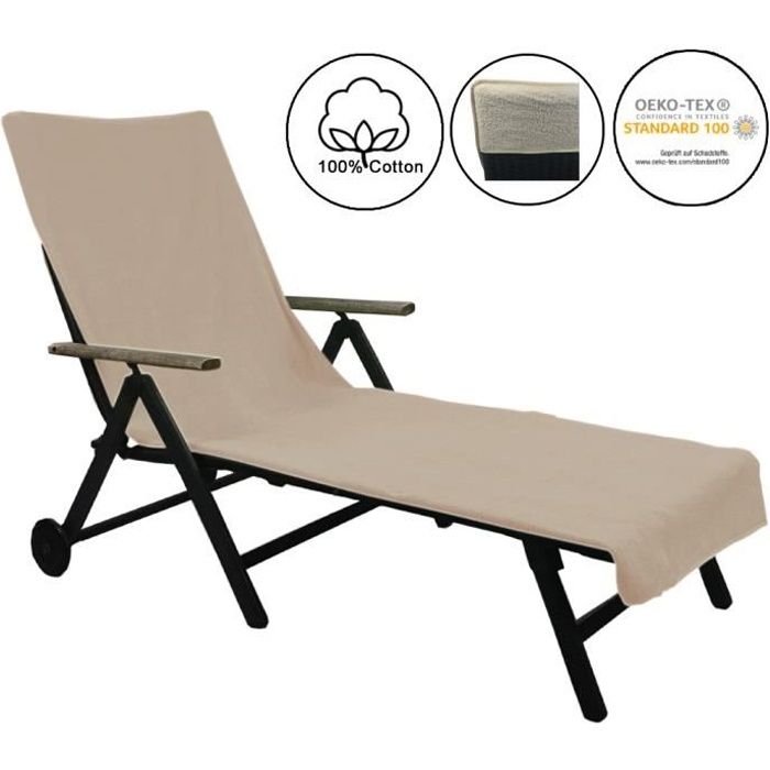 Serviette de plage pour chaise longue de plage et de jardin 75 x 200 cm