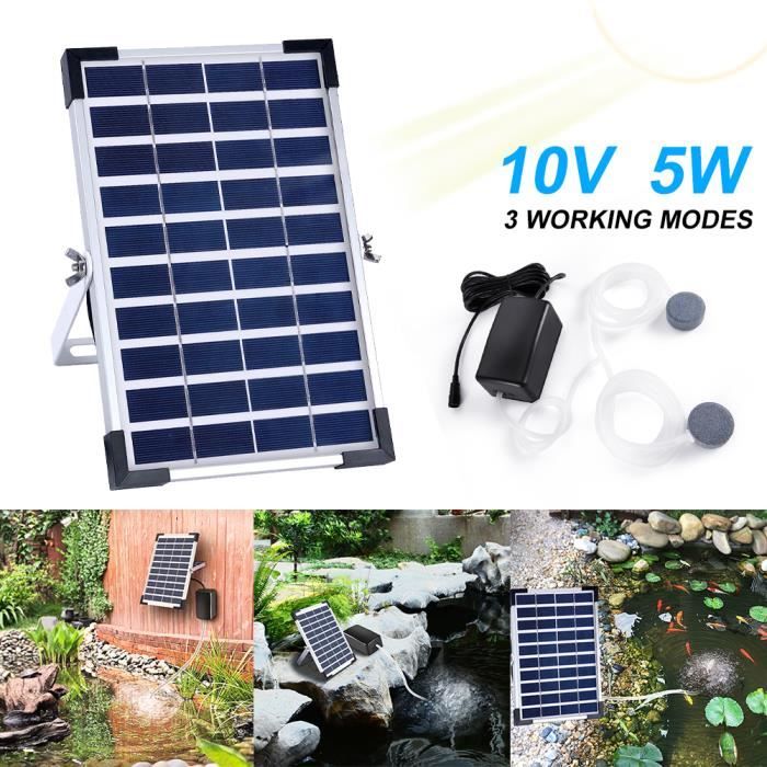 10V 5W Énergie Solaire Kit de Pompe à Air, oxygénateur solaire