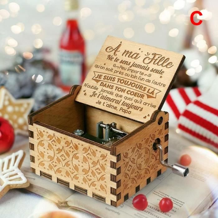 Boîte à Musique Harry Potter En Bois – 2 Pièces, Mécanisme à Manivelle, Mélodie Vintage, 6,5x5,1x3,8 Cm | Cadeau Collection, Décoration