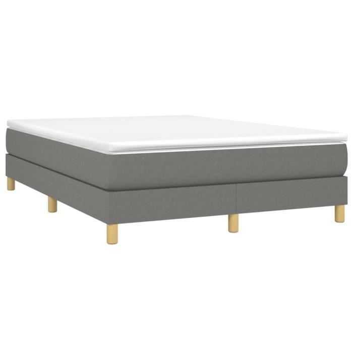 Sommier à ressorts - SALUTUYA - TJ4155 - Gris foncé - 140x190 cm - Tissu durable