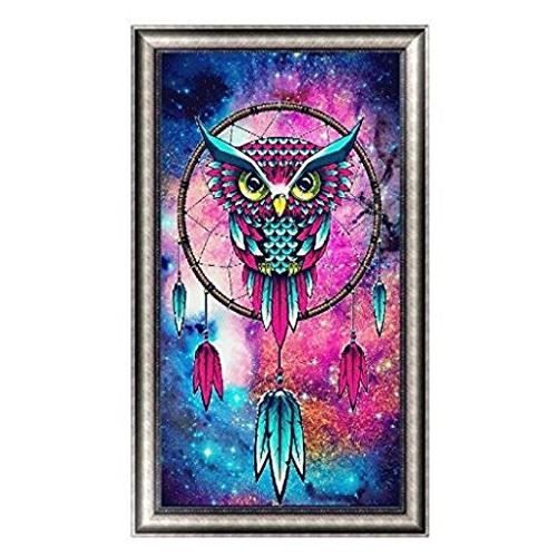 Fligatto Diy 5d Diamant Hibou Attrape Reves Broderie Point De Croix De Diamants Salon Chambre A Coucher Decoration 30 50cm Achat Vente Tableau Toile Cdiscount