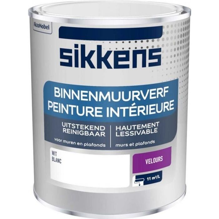 Peinture acrylique lessivable velours BARBOUILLE - Pour murs et plafonds - 1L - Blanc Abemus Papam - Espace Bricolage