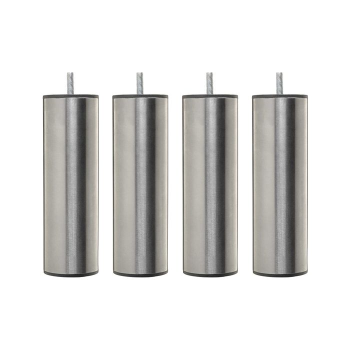 4 pieds cylindriques inox 19 cm - Gris - Fabriqué en France - Someo