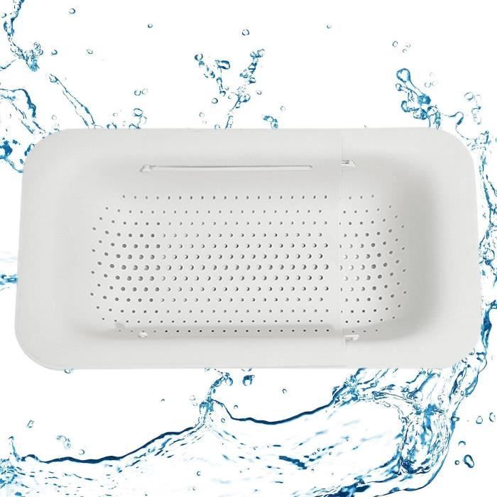 Panier de vidange pliant, passoire pliable, lavage des légumes et des uits, stockage de vidange d'évier de cuisine extensible