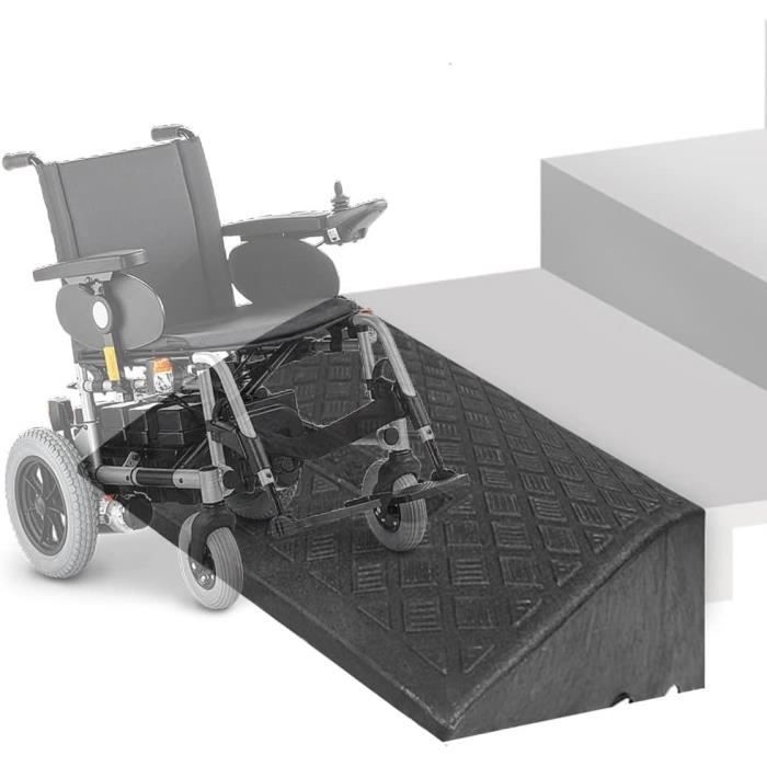 Fdit rampe en caoutchouc de fauteuil roulant Rampes de bordure en caoutchouc portatives 2 pièces