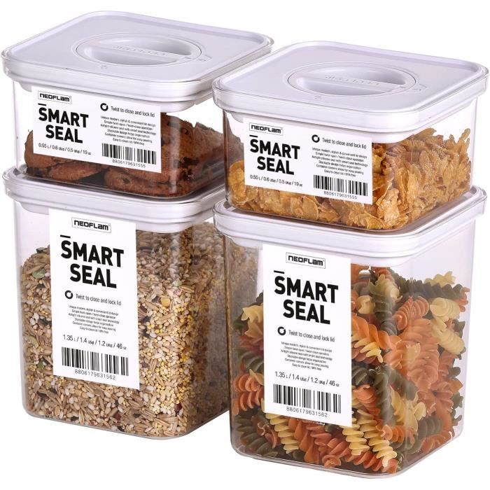 Wham Storage Seal It Lot De 4 Pièces Rectangulaires Clear/Graphite