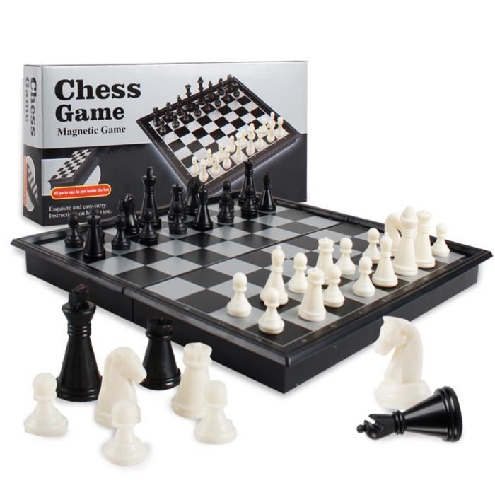 Jeu d'échecs magnétique pliant avec échiquier portatif pour enfants 