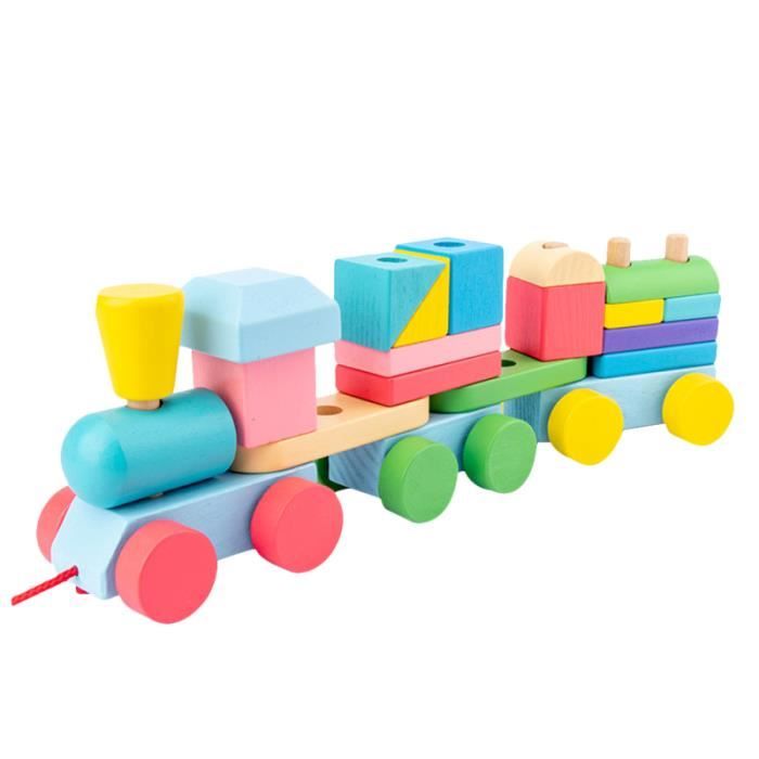 Jacootoys 75 Pièces Blocs De Construction Château En Bois Ensemble D'empilage Jouets éducatifs Montessori Pour 3 4 5 6 7 8 Ans Enfants