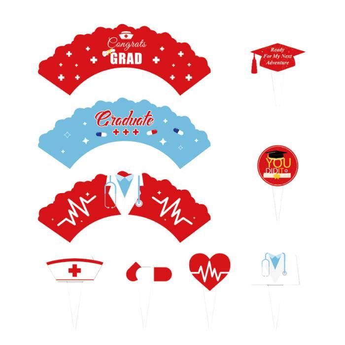 24 Pcs Infirmiere Graduation Gateau Picks Creative Cupcake Party Dessert Topper Decor Figurine Decor De Gateau Cdiscount Maison