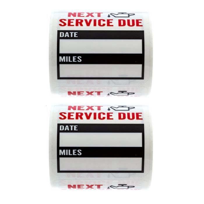 Lot De 100 Autocollants Rappel Changement D'huile – 85x50 Mm, Imperméables – Pour Pare-brise Voiture - 6