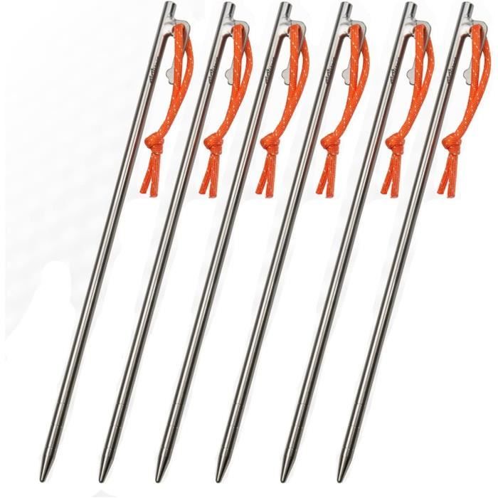 Lot De 12 Piquets De Tente En Alliage Titane Ultra-légers Avec Corde - Parfait Pour Le Camping