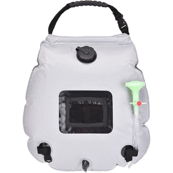 RANJIMA Sac De Douche Solaire 20L – Portable, Pliable, Avec Pommeau Et Tuyau – Pour Camping, Plage, Jardin