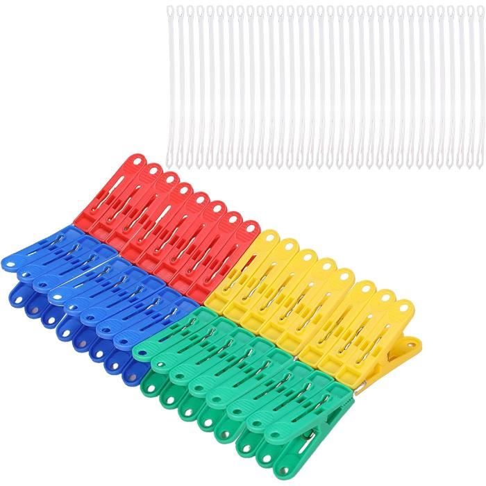 Pinces à linge en plastique Type A avec panier roulant, paq. 50, 1,1 x