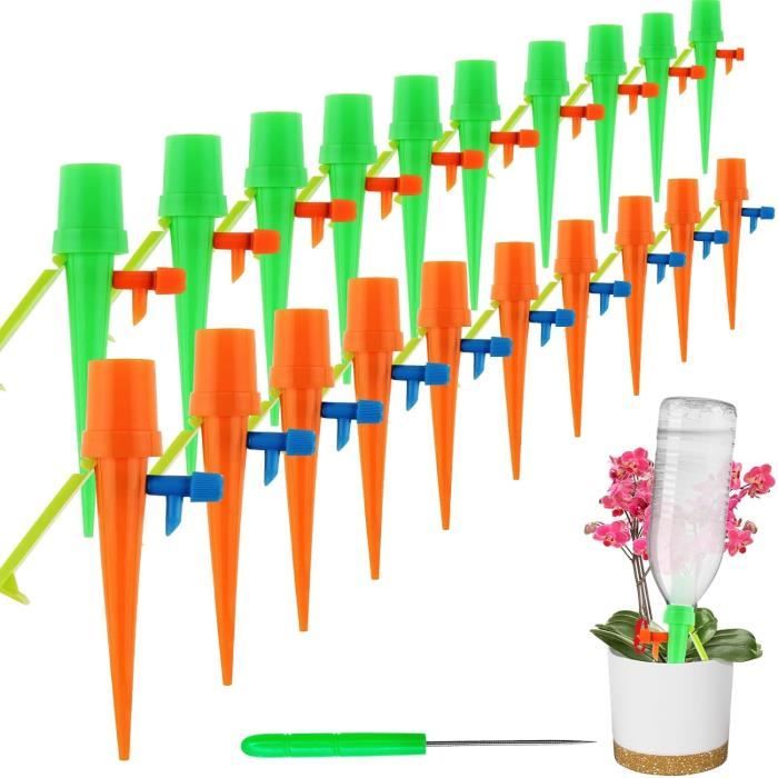 Goutte à Goutte Pour Plantes - Lot De 10, Système Arrosage Automatique Avec Vanne Réglable | Pour Bouteilles 20-28mm