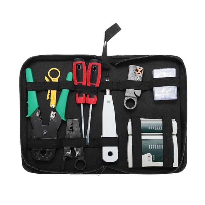 Outil Réseau Outil LAN Kit RJ45 / 11/12 Cat6 Cable Tester Crimper Tool ...