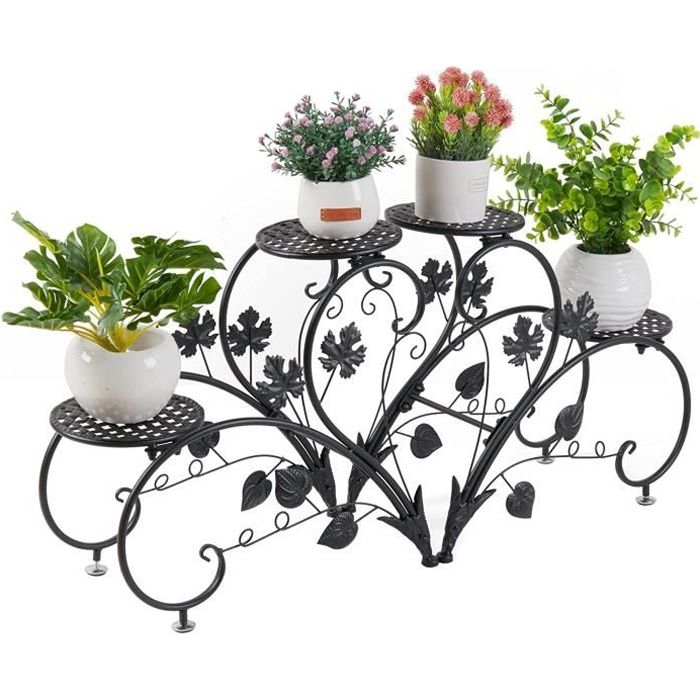 Etagere Plante Interieur Exterieur en Metal Pour Pot de Fleurs Orchidee Pour Jardin Balcon Terrasse - 90x42x21cm