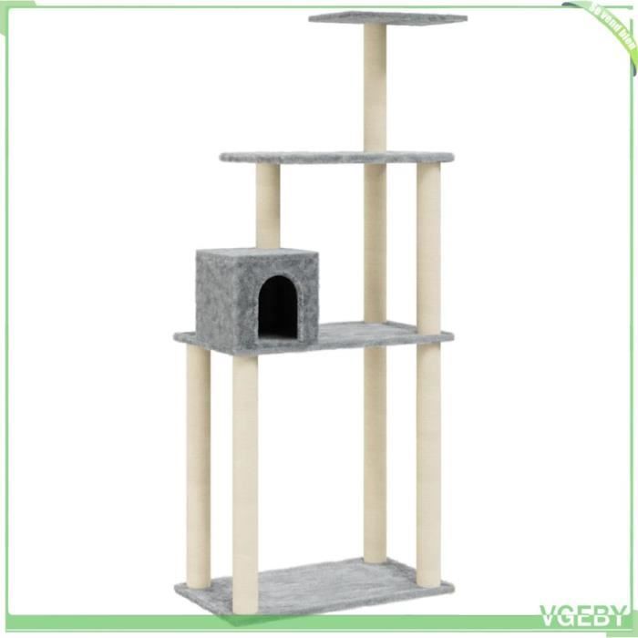 Meilleurs prix pour Arbre à chat - VGEBY - 147 cm - Gris clair - Bois d'ingénierie - Griffoirs en sisal