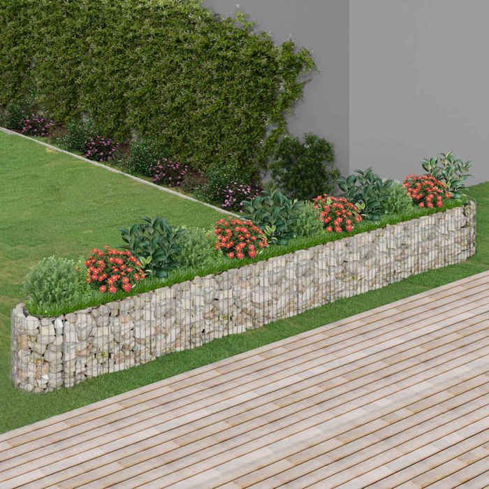 vidaXL Lit surélevé à gabion Fer galvanisé