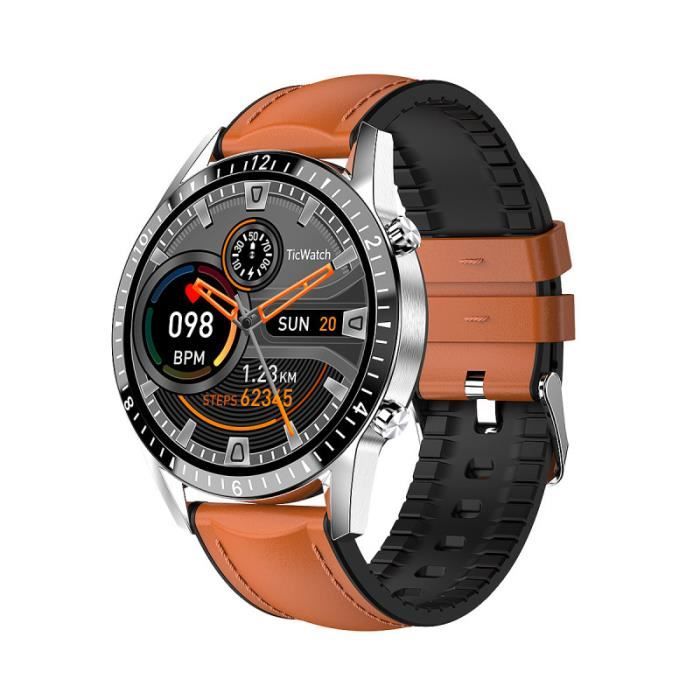 Montre connectée hot sale homme cuir