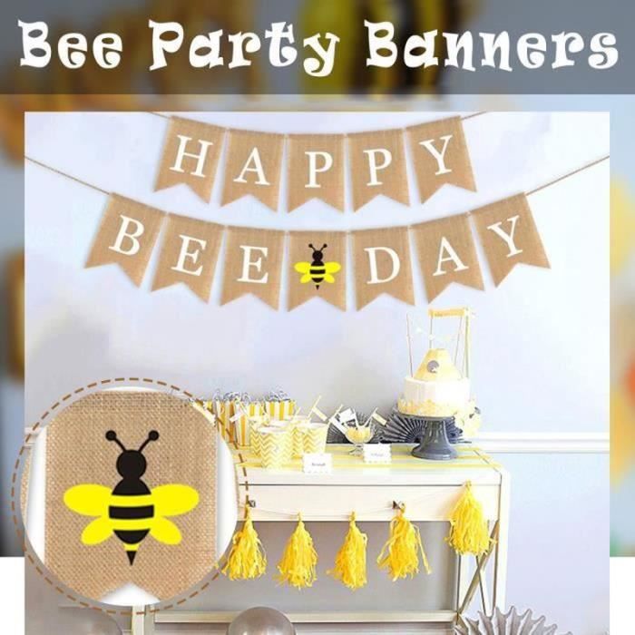 Bannière Bienvenue Bébé En Lin | 2.8m Avec 13 Fanions | Décoration Vintage Pour Fête | Style Rustique