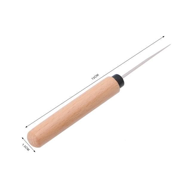 Poinçon En Bois Pour Couture - Aiguille En Acier Inoxydable, Longueur 11,5 Cm