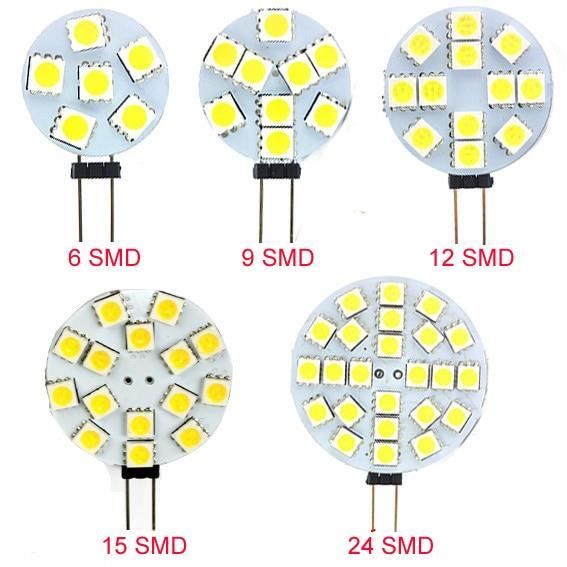 Lot De 10 Mini Ampoules LED SMD 5050 à Culot G4 4,8 W, 12 V CC Remplace Les Ampoules Halogenes~p150297092