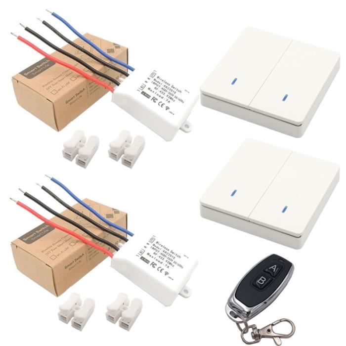 2RC 2W 1B -Interrupteur mural intelligent sans fil universel,433Mhz ...