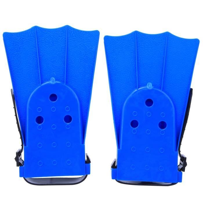 Palmes De Plongée Courtes En PVC Pour Enfants - Taille 25-30 - Idéal Natation, Apnée, Piscine - Paire Bleue