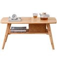 FREOSEN Table Basse Pliable en Bois Bamboo 100x65x50cm, Table de thé Salon avec étagère Style Nordique Moderne Simple-1