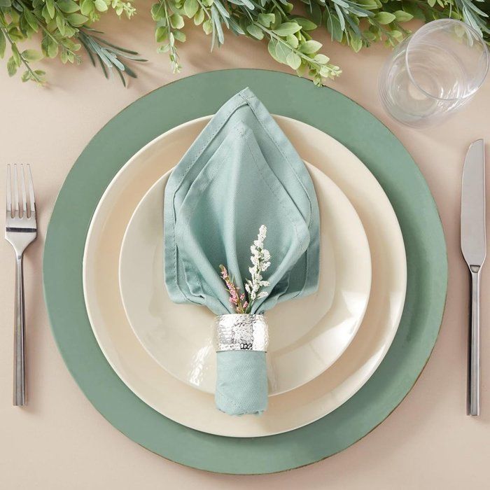 Lot De 10 Anneaux De Serviette En Métal Argenté - Porte-serviettes De Table Pour Mariage, Fêtes Et Décoration