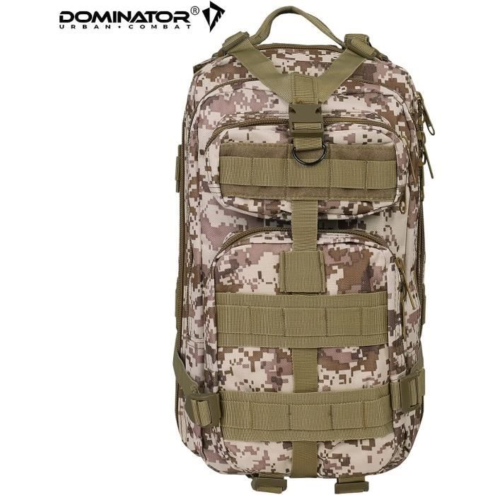 Sac à Dos Tactique Dominator SHADOW 30L – Polyester 600D, Système MOLLE, Poche Hydratation, Respirant