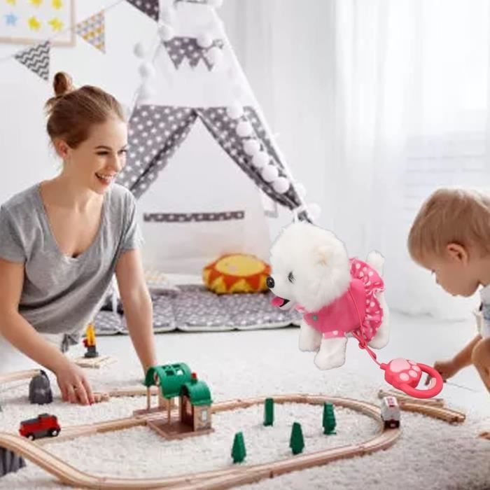 Chien Peluche Interactif Qui Marche Et Aboie – Coffret Vétérinaire Avec Accessoires – Cadeau Fille Garçon 3-7 Ans