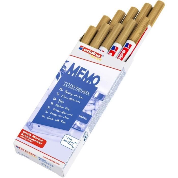 8 Marqueurs Craie Métallique Effaçables - Pointes Interchangeables 1-6mm Pour Tableau