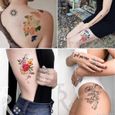 Yazhiji 41 Feuilles Fleurs Oiseau Tatouages Temporaires Imperméables et Body Art Tatouages Autocollant pour Hommes Femmes-2