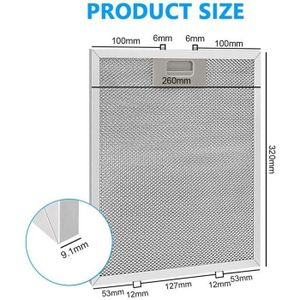 HEIBTENY Lot De 2 Filtres à Graisse En étal Pour Hotte Aspirante