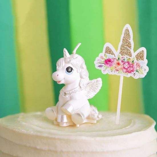 Bougie licorne rose pour garniture de gâteau, cheval à ailes blanches,  cadeaux de fête prénatale anniversaire - Cdiscount Maison