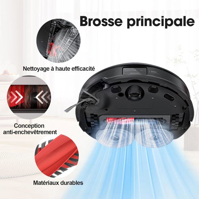 Accessoires Pourock Saros 10R Robot Aspirateur, Kit D' Rechange Avec 2 Brosses Principales, 6 Brosses Latérales, 6 Serpillè[BLE216] - Electroménager