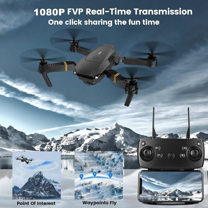 Drone Camera 4K Enfant – Mode Sans Tête, Maintien Altitude, Flips 360°, Décollage One Key, Cadeau Fille Garçon